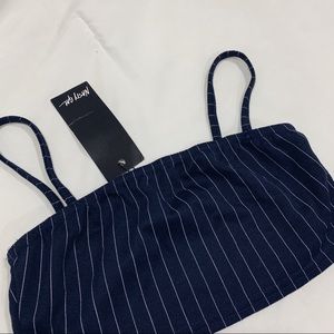 Nasty Gal Navy Striped Women's Top